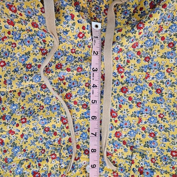 Ralph Lauren Small Crop Capri Cargo Pants Floral Drawstring Yellow Cottagecore - Picture 11 of 12